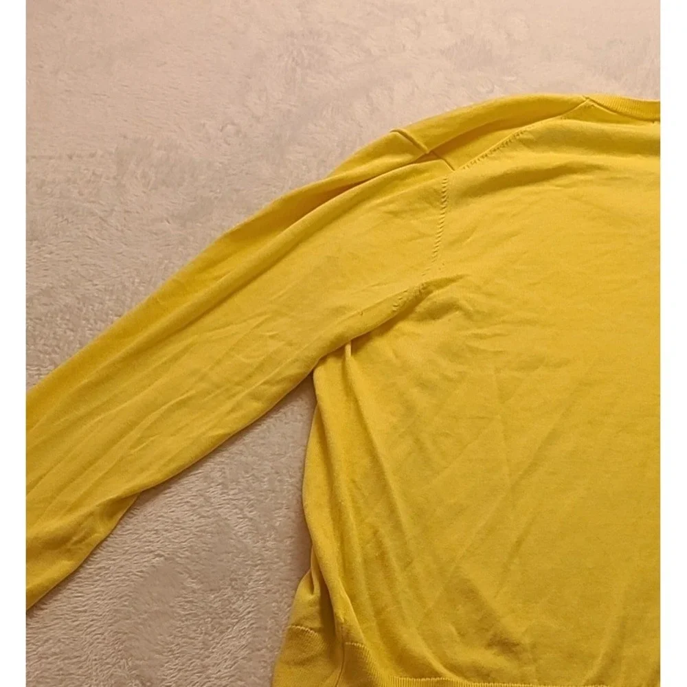 Brooks‎ Brothers Men's Supima Cotton V-Neck Sweater Yellow L Long sleeve New NWT